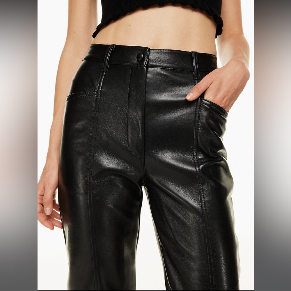 Aritzia Wilfred Black Vegan Leather Pants